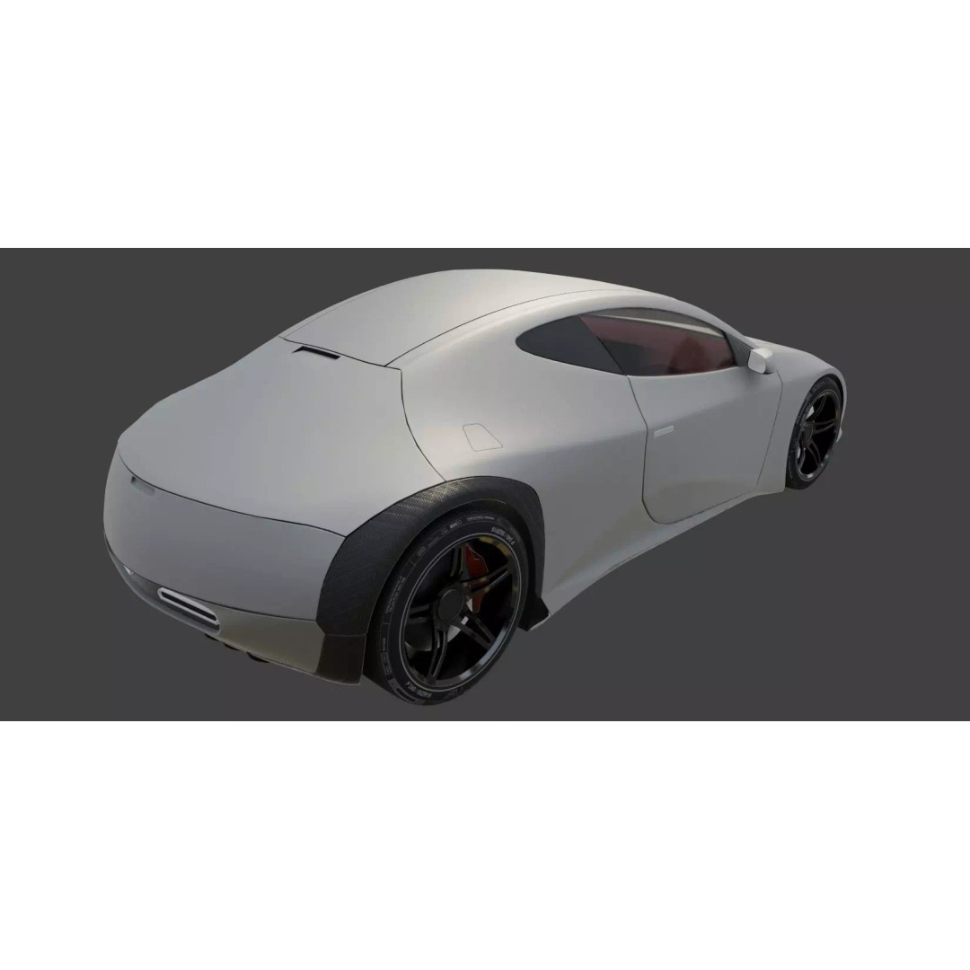 Futuristic Concept Car 3D Model – Original Design, Game-Ready FBX - View 7