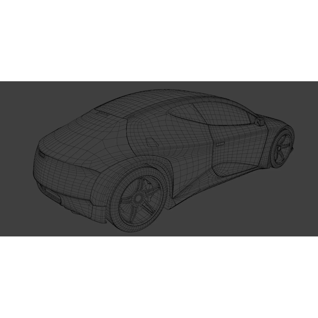Futuristic Concept Car 3D Model – Original Design, Game-Ready FBX - View 9