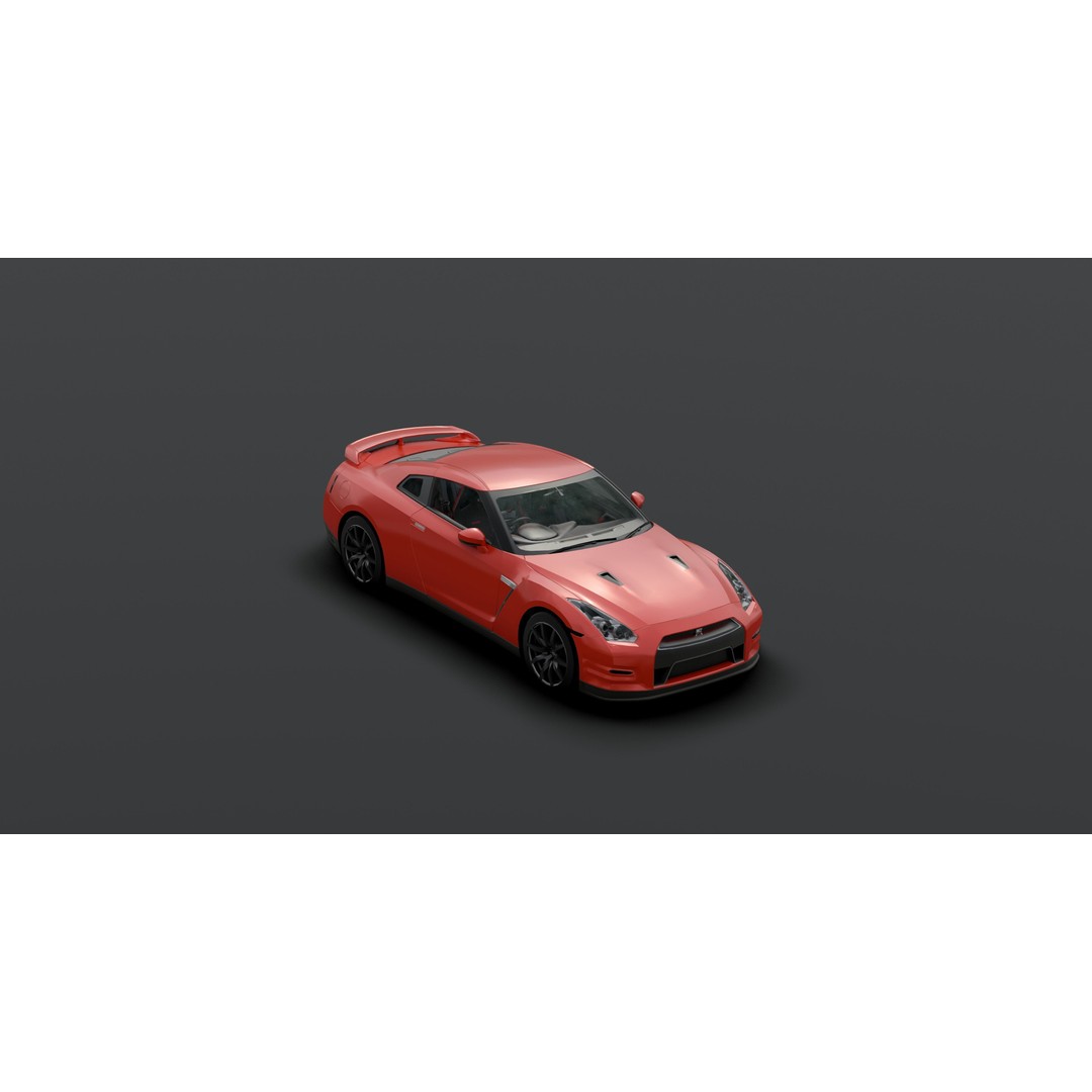Nissan GTR VT 3D Model – Low Poly Game Asset for Blender - View 25
