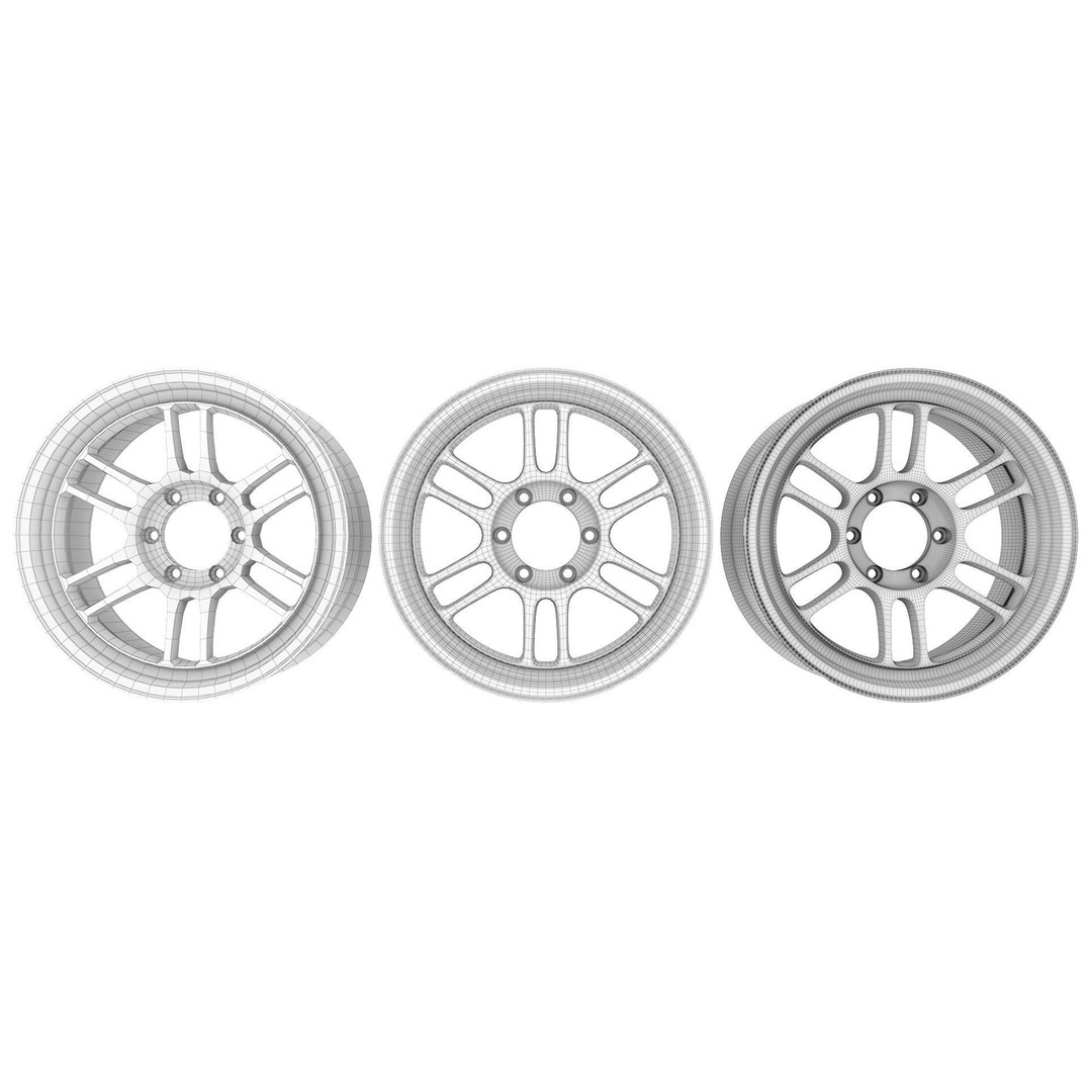 Enkei RPT1 Wheel Rim 3D Model – High Poly Game Asset, FBX, OBJ - View 11