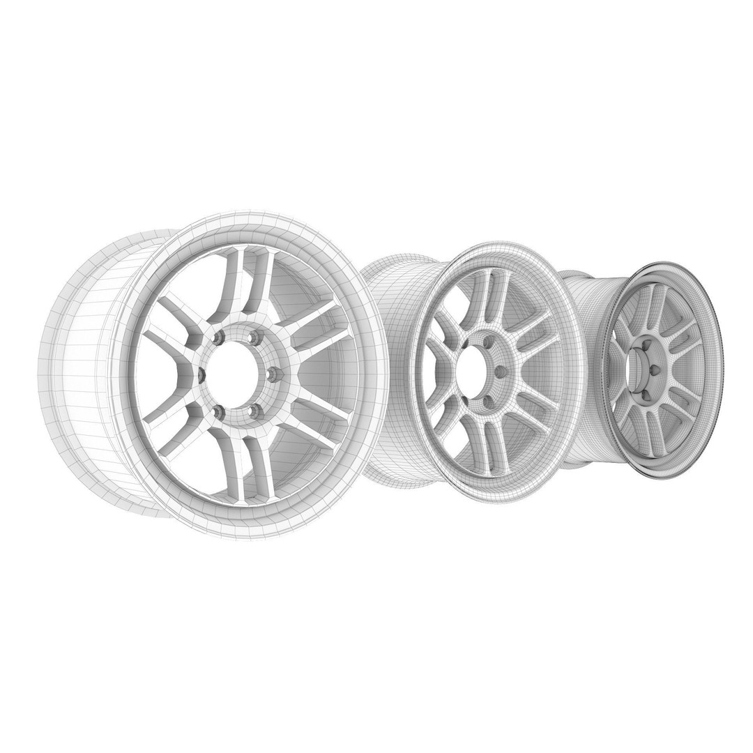 Enkei RPT1 Wheel Rim 3D Model – High Poly Game Asset, FBX, OBJ - View 12