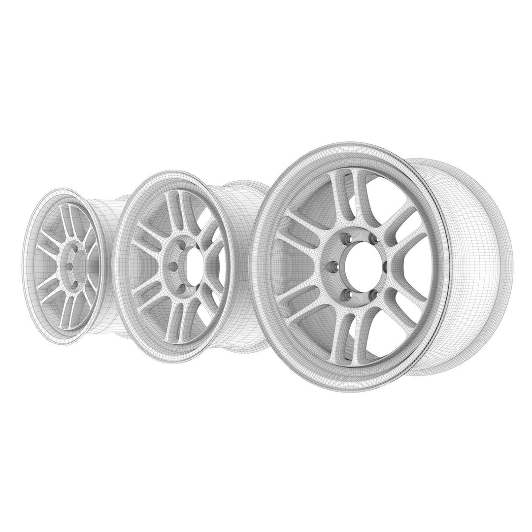 Enkei RPT1 Wheel Rim 3D Model – High Poly Game Asset, FBX, OBJ - View 13