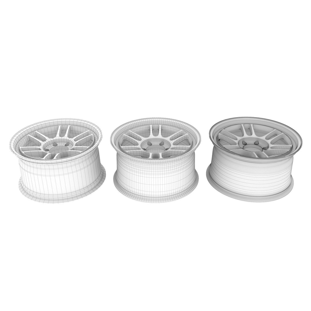 Enkei RPT1 Wheel Rim 3D Model – High Poly Game Asset, FBX, OBJ - View 14