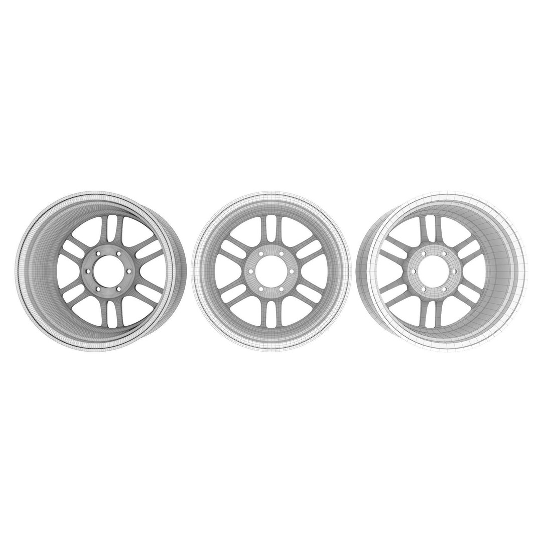 Enkei RPT1 Wheel Rim 3D Model – High Poly Game Asset, FBX, OBJ - View 15