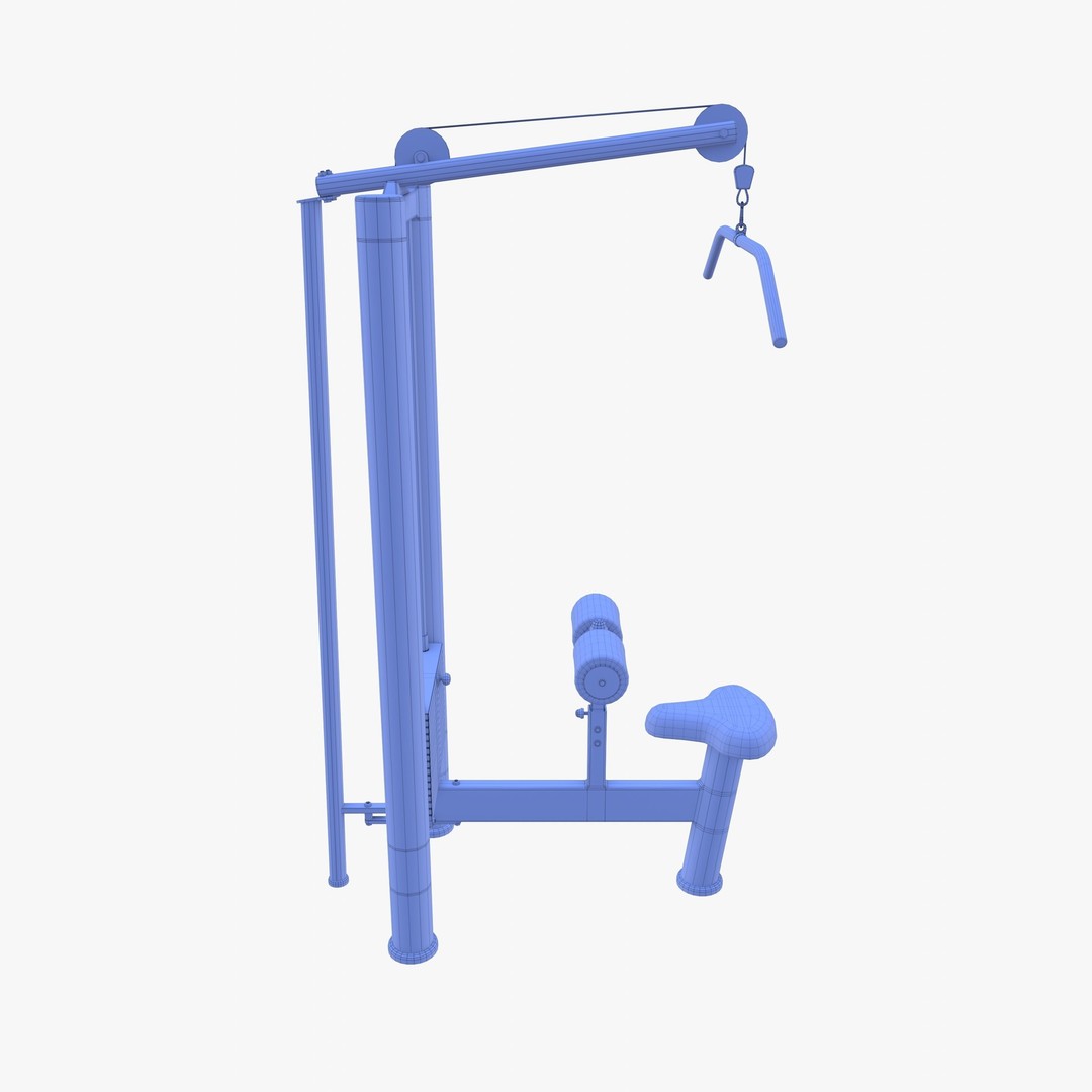 Lat Machine 3D Model – High Poly Gym Equipment, PBR Textures, FBX