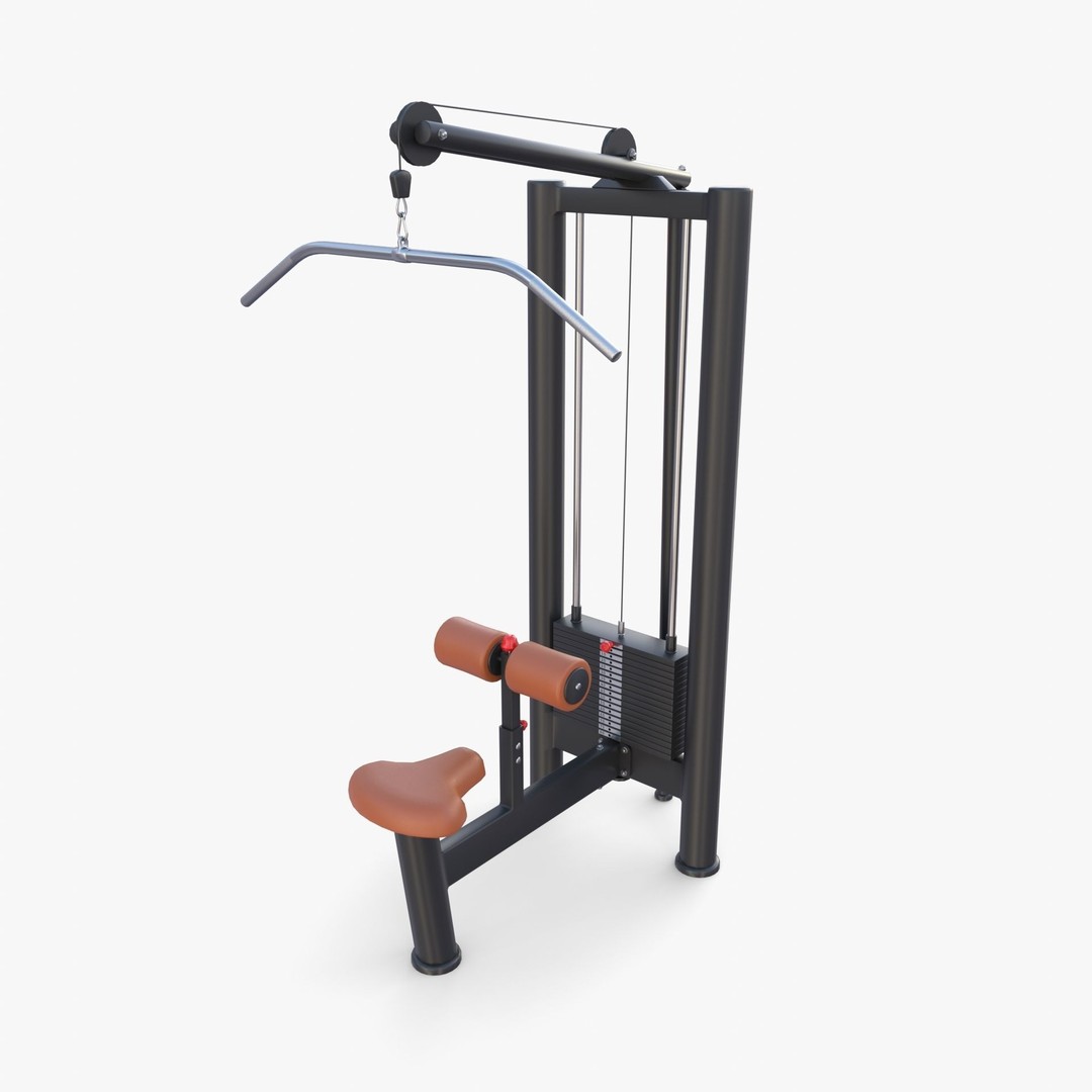 Lat Machine 3D Model – High Poly Gym Equipment, PBR Textures, FBX - View 10