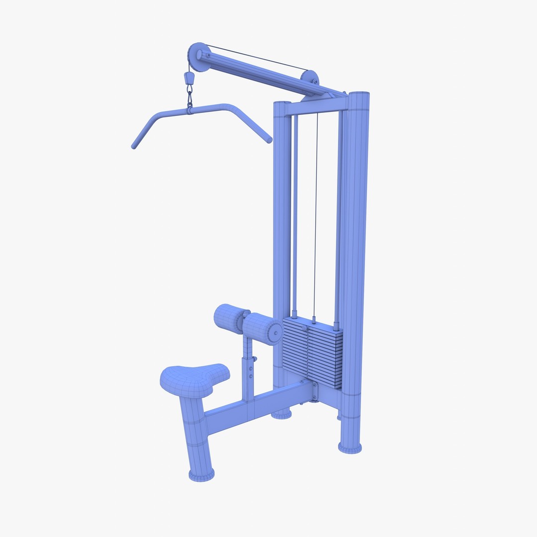 Lat Machine 3D Model – High Poly Gym Equipment, PBR Textures, FBX - View 11