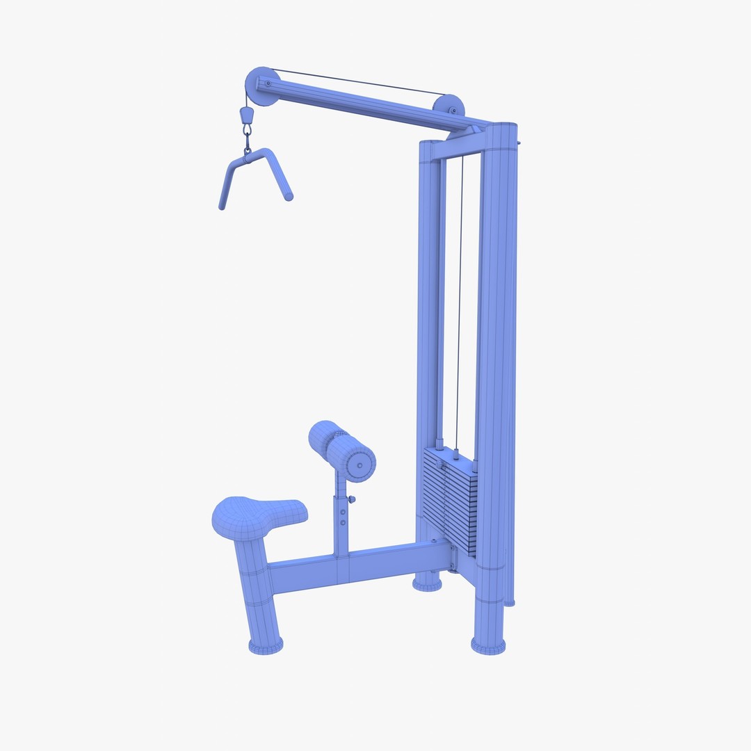 Lat Machine 3D Model – High Poly Gym Equipment, PBR Textures, FBX - View 12