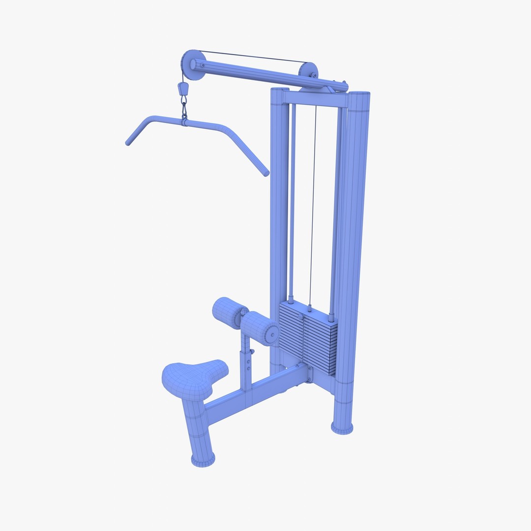 Lat Machine 3D Model – High Poly Gym Equipment, PBR Textures, FBX - View 14