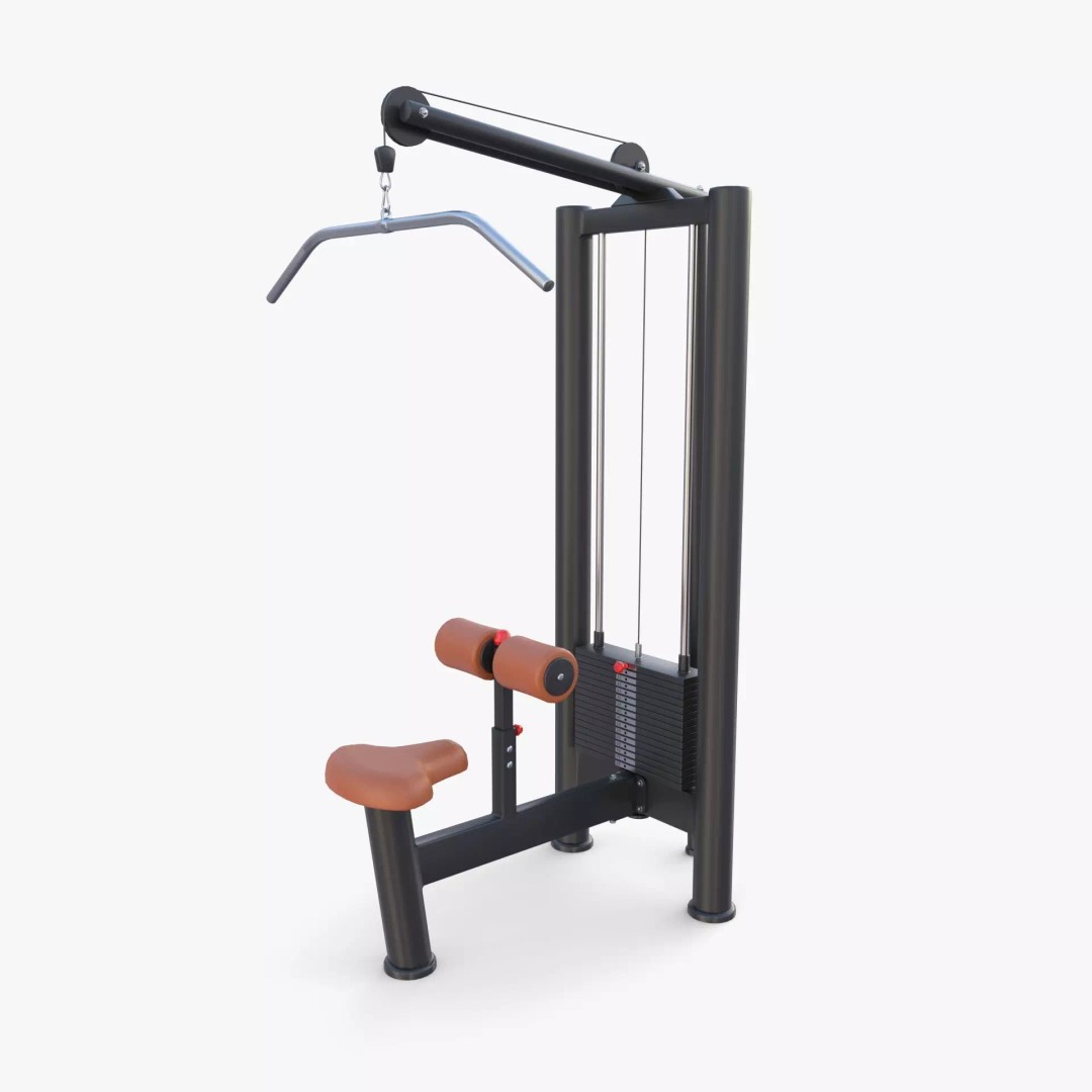 Lat Machine 3D Model – High Poly Gym Equipment, PBR Textures, FBX - View 2