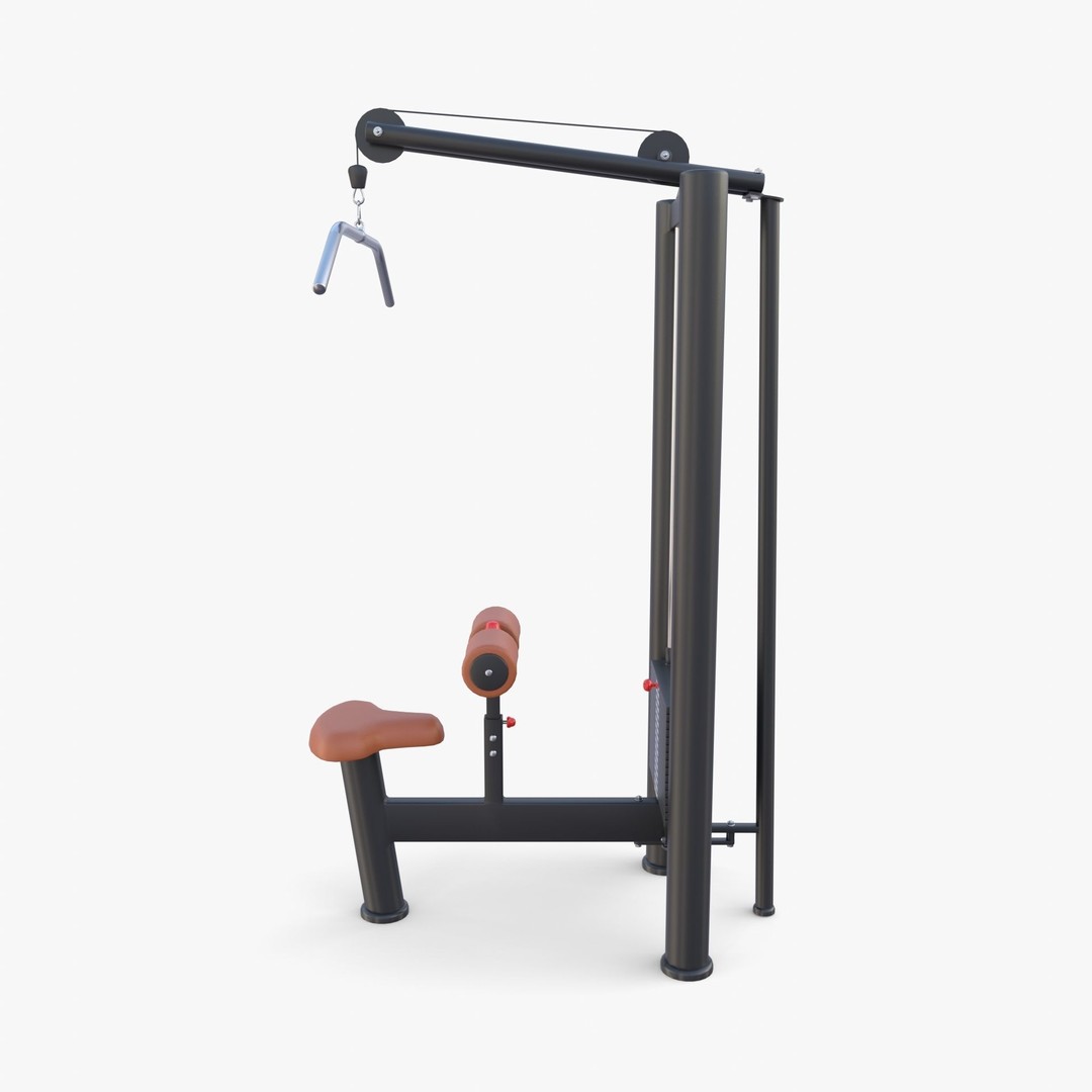 Lat Machine 3D Model – High Poly Gym Equipment, PBR Textures, FBX - View 3