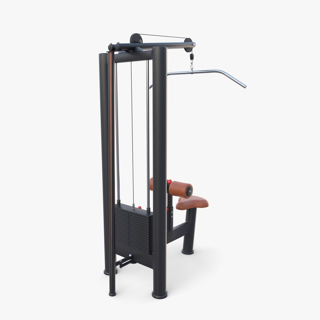 Lat Machine 3D Model – High Poly Gym Equipment, PBR Textures, FBX - View 6