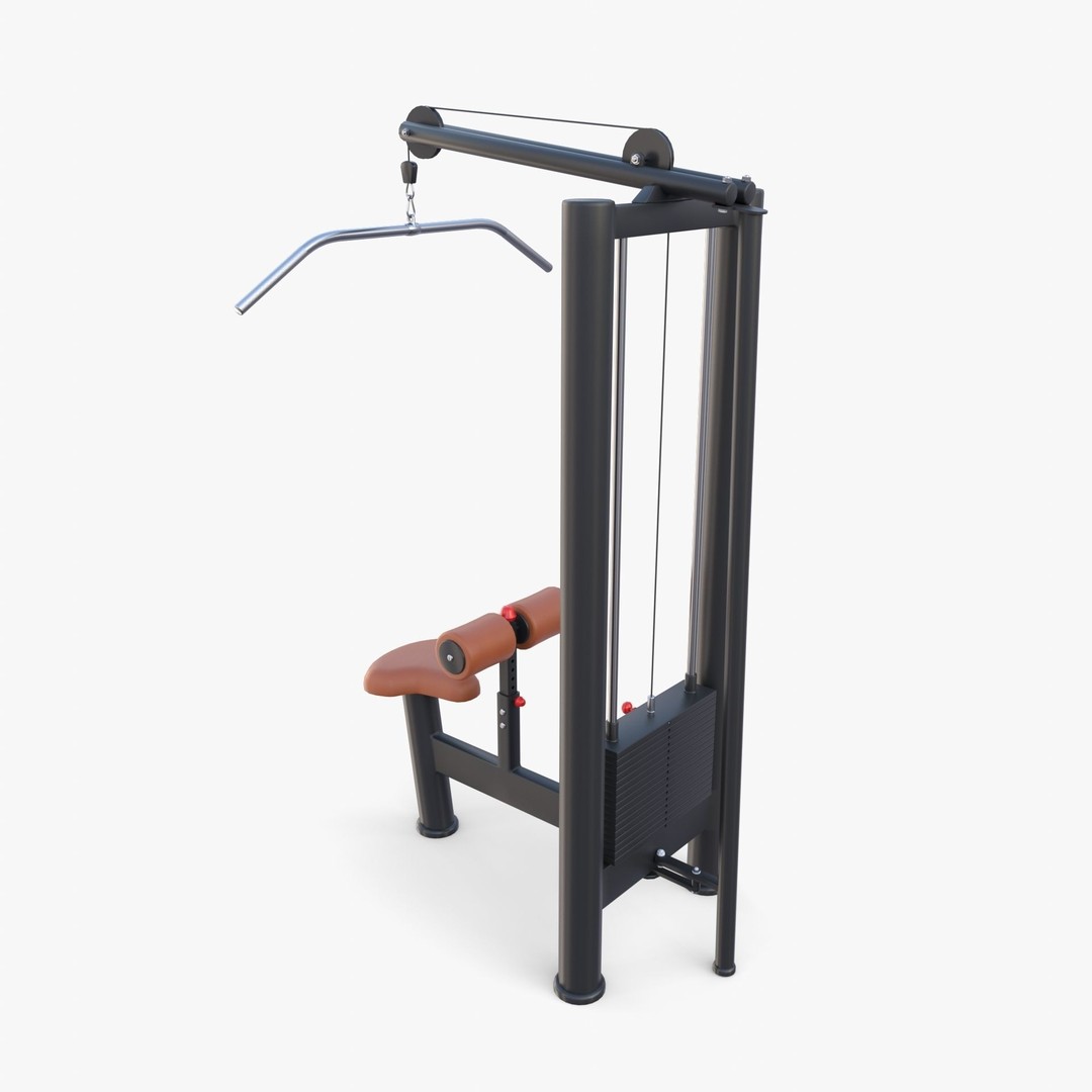 Lat Machine 3D Model – High Poly Gym Equipment, PBR Textures, FBX - View 7