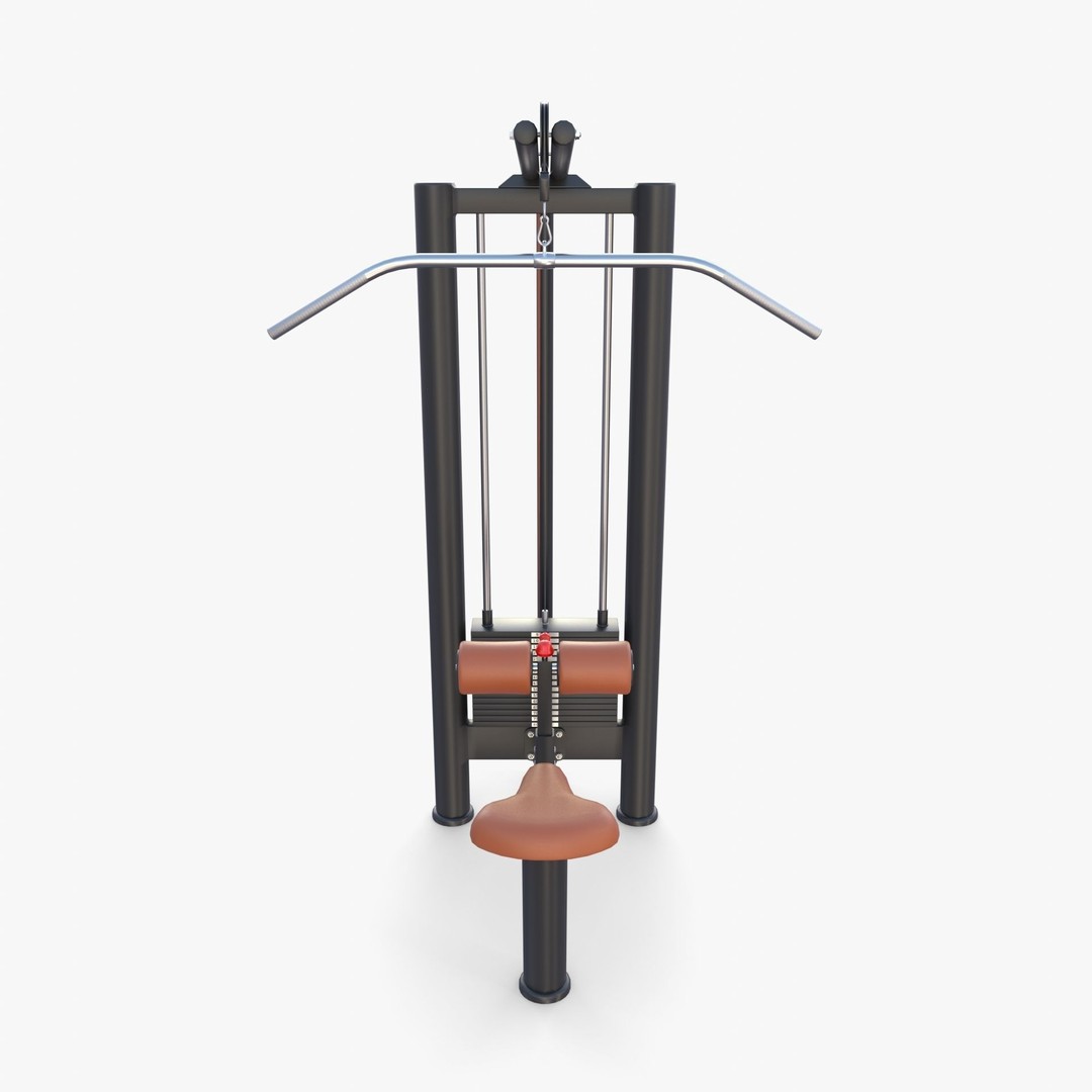 Lat Machine 3D Model – High Poly Gym Equipment, PBR Textures, FBX - View 8