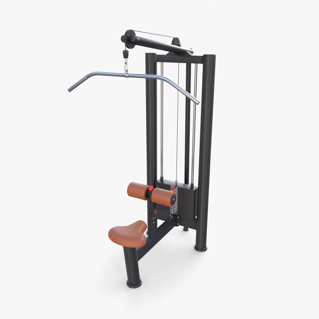 Lat Machine 3D Model – High Poly Gym Equipment, PBR Textures, FBX - View 9