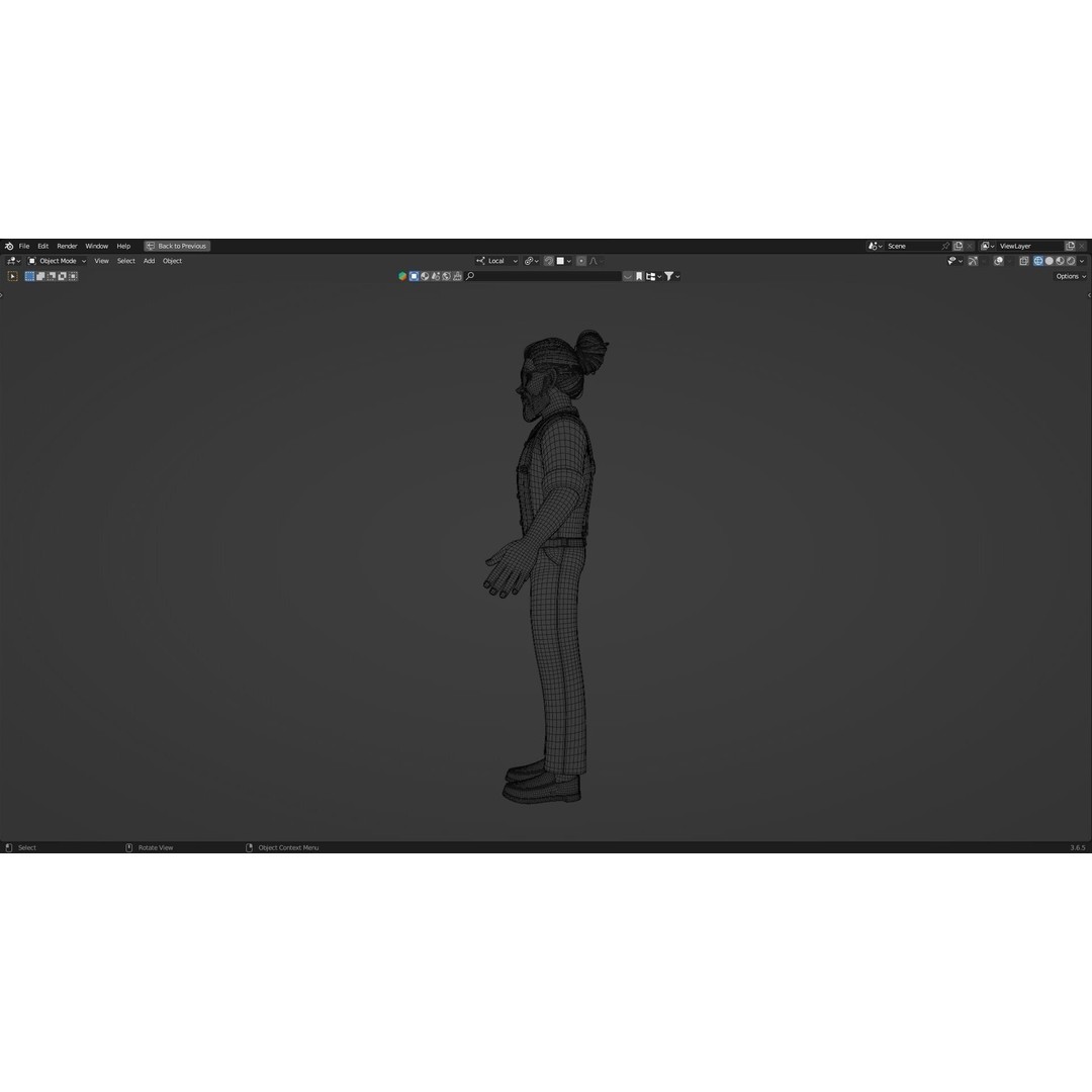 Hipster Man 3D Model – Low Poly Cartoon Character, Rigged FBX - View 22