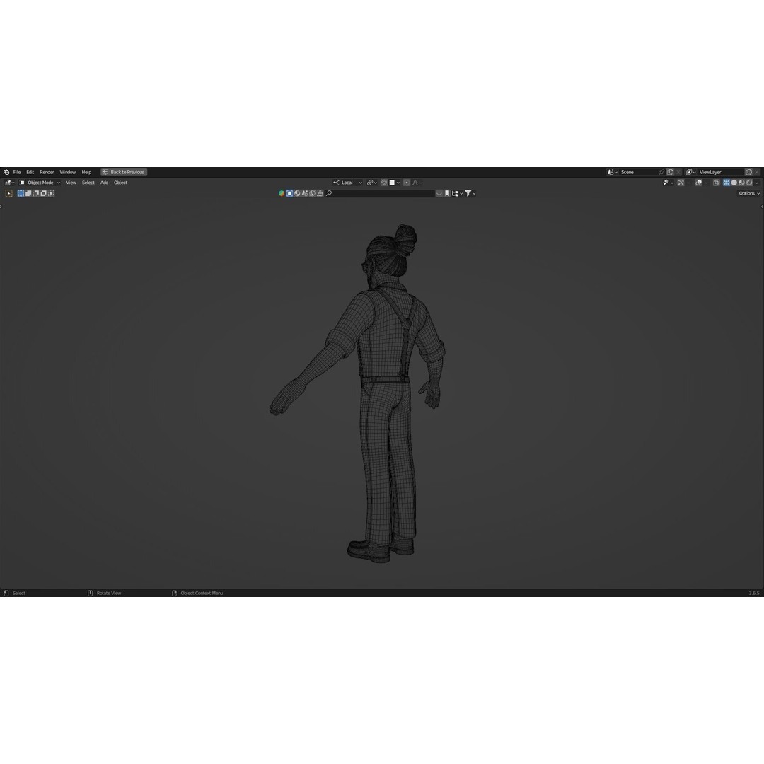 Hipster Man 3D Model – Low Poly Cartoon Character, Rigged FBX - View 23