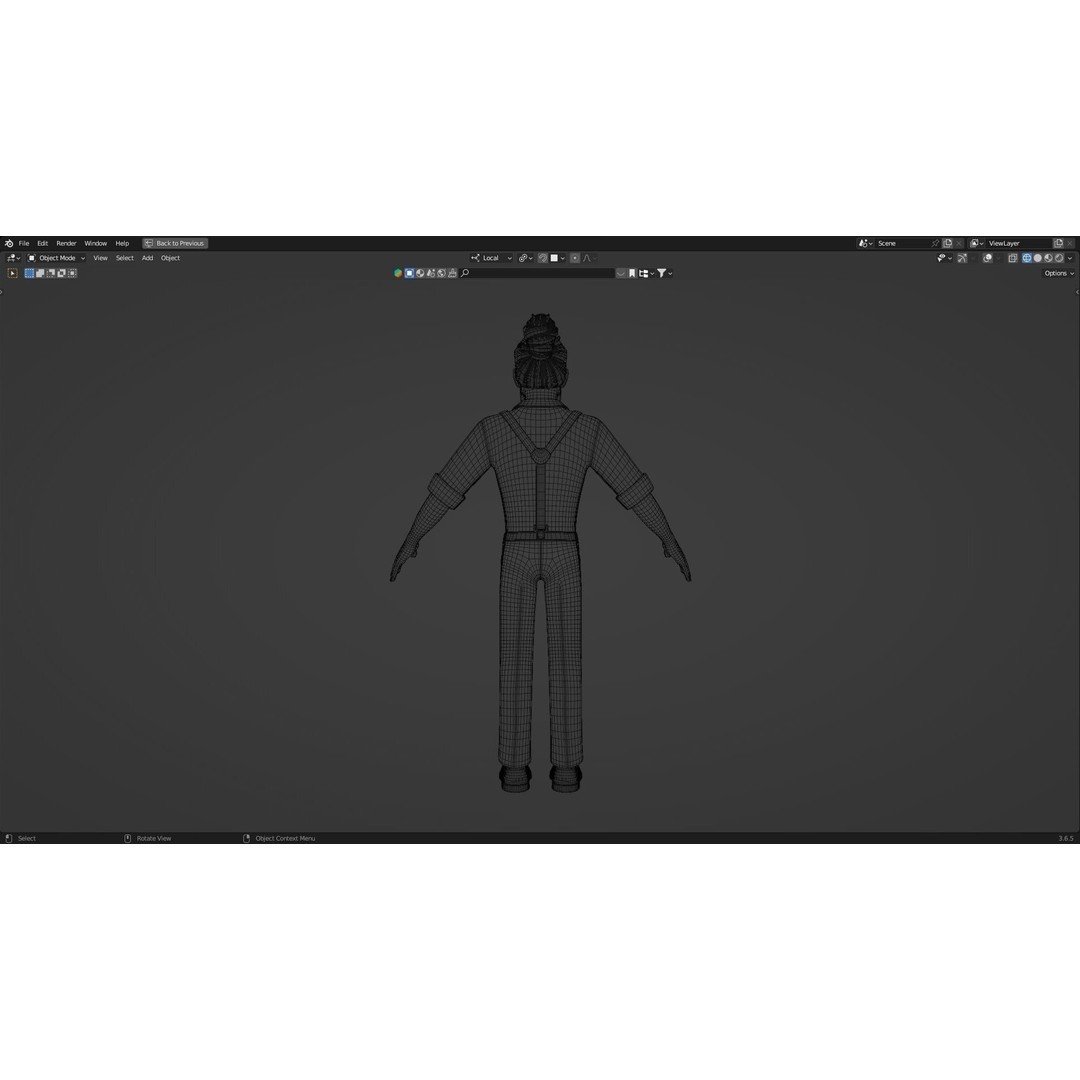 Hipster Man 3D Model – Low Poly Cartoon Character, Rigged FBX - View 24