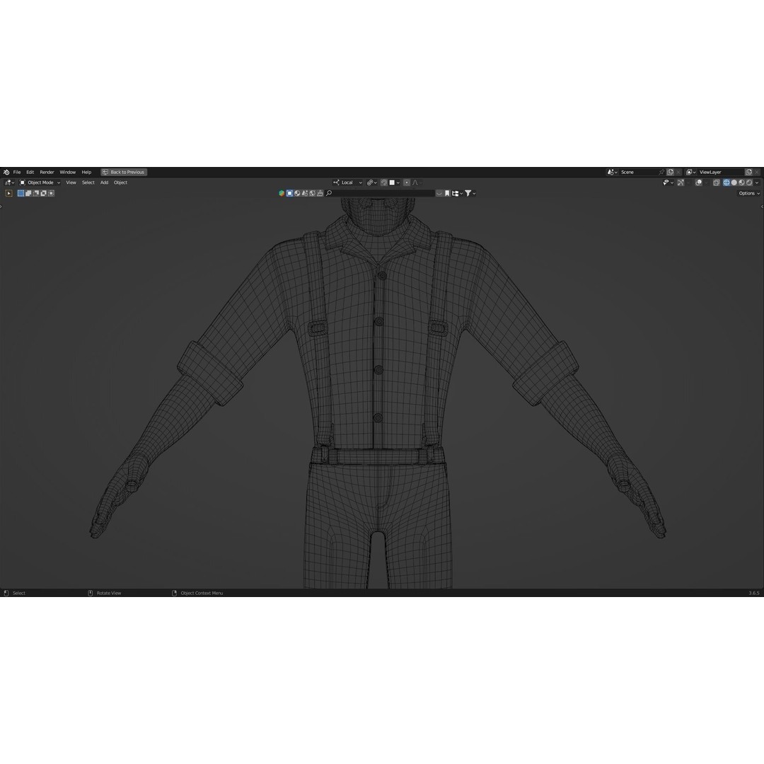 Hipster Man 3D Model – Low Poly Cartoon Character, Rigged FBX - View 26