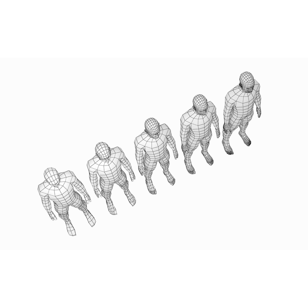 Natural Male 3D Model – Low Poly Base Mesh in 5 Topologies, FBX - View 7
