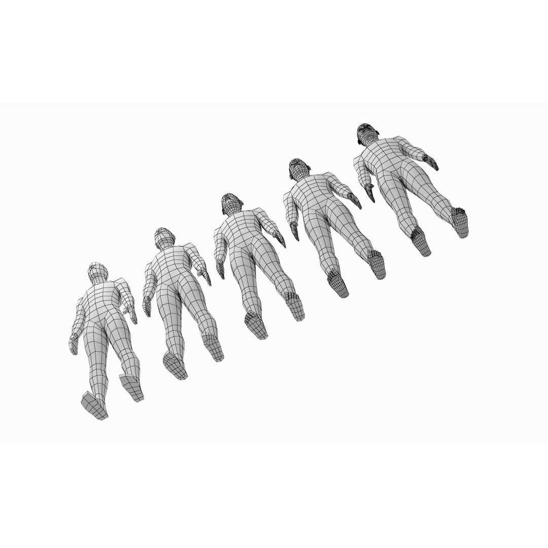 Natural Male 3D Model – Low Poly Base Mesh in 5 Topologies, FBX - View 8