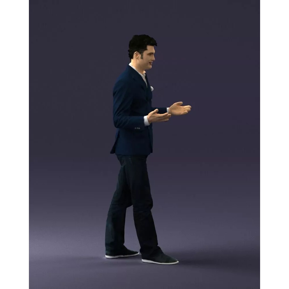 Businessman 3D Model – Realistic Character for Presentations, FBX, OBJ - View 4