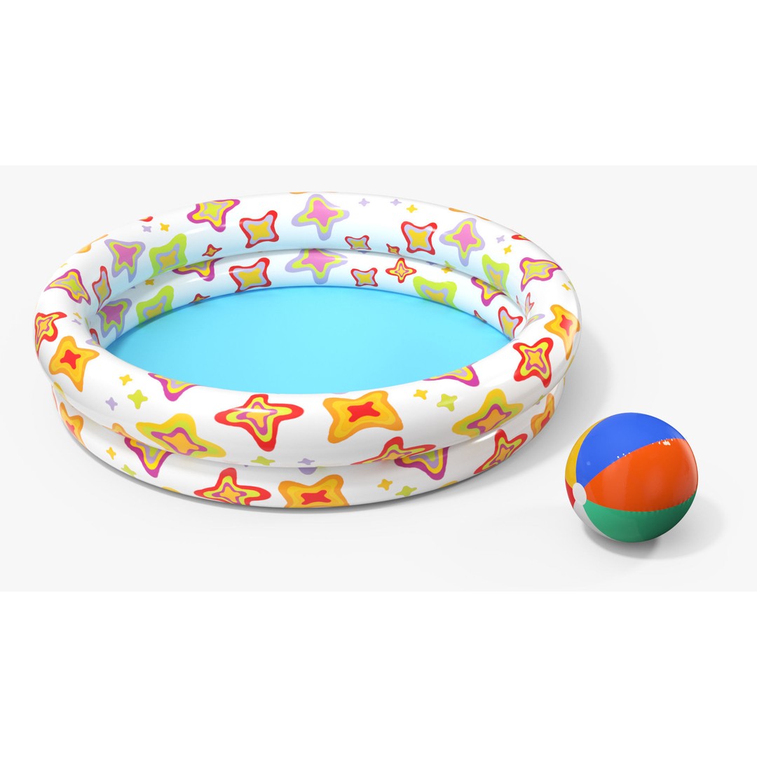 Baby Boy in Inflatable Pool 3D Model – Realistic Character, PBR Textures, FBX - View 12