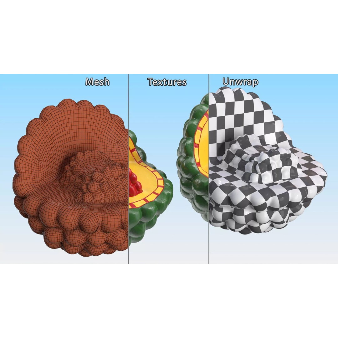 HIV Cutaway Virus 3D Model – Detailed Educational Representation, FBX - View 9
