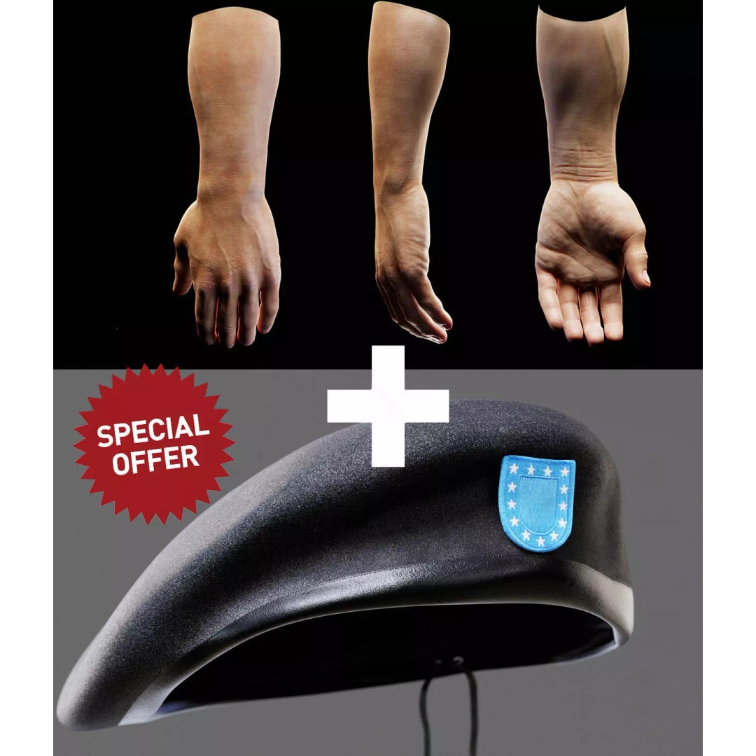 Human Hand 3D Model – Low Poly Character Asset, PBR Textures, FBX, OBJ - View 2