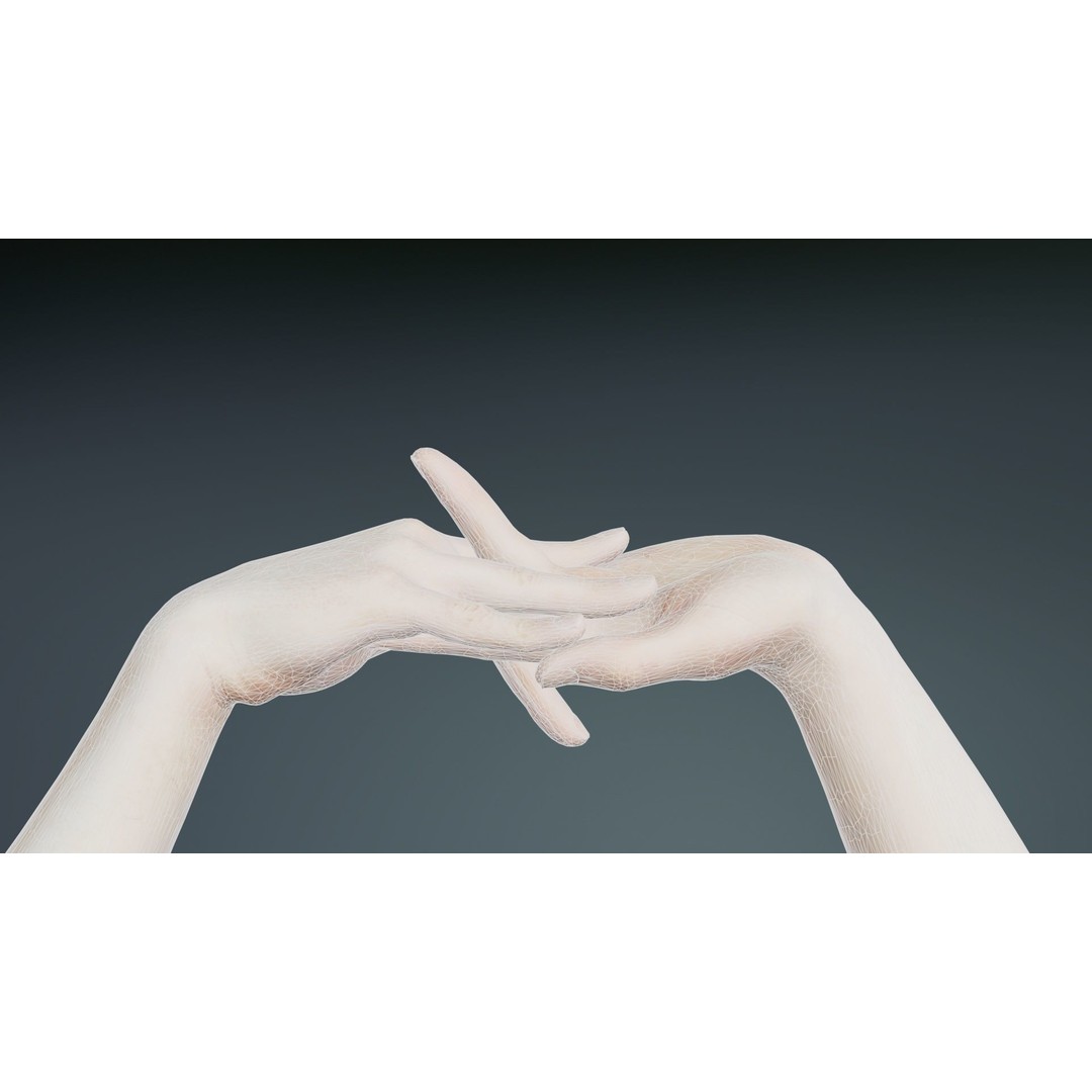 Male Duo Hands 3D Model – Low Poly Photogrammetry Asset, FBX - View 11