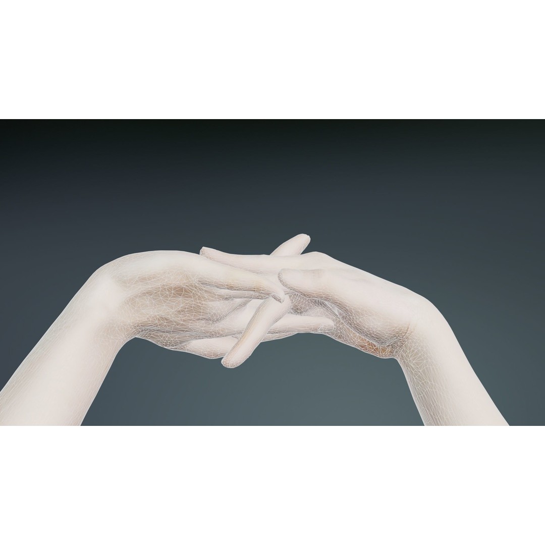 Male Duo Hands 3D Model – Low Poly Photogrammetry Asset, FBX - View 12