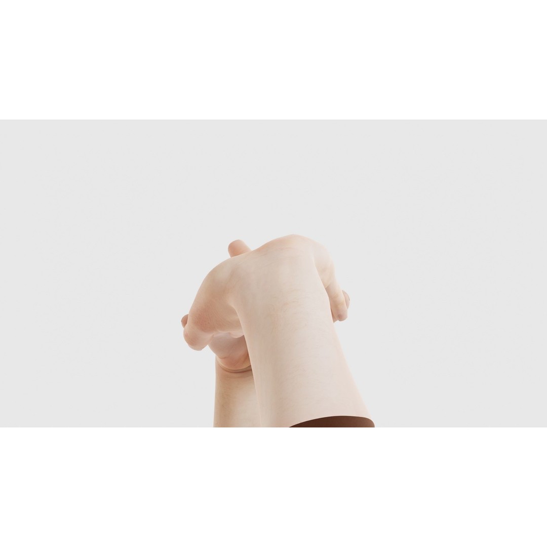 Male Duo Hands 3D Model – Low Poly Photogrammetry Asset, FBX - View 26