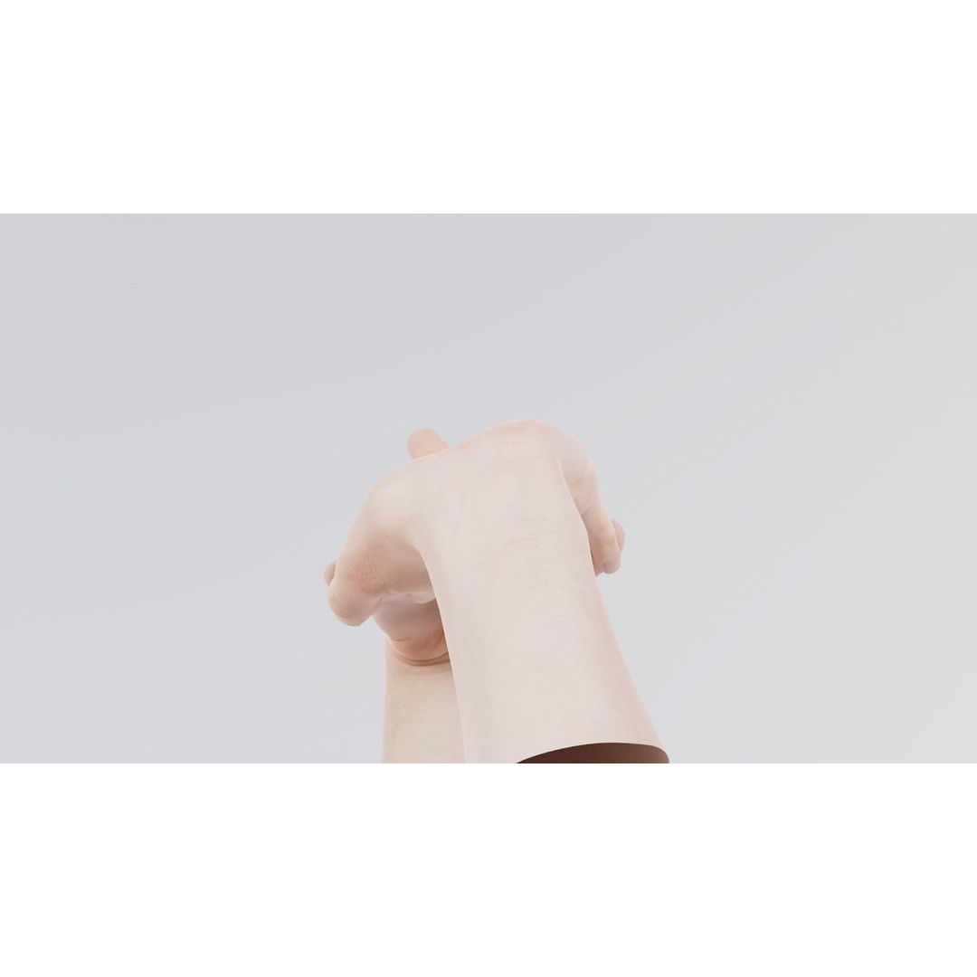 Male Duo Hands 3D Model – Low Poly Photogrammetry Asset, FBX - View 3