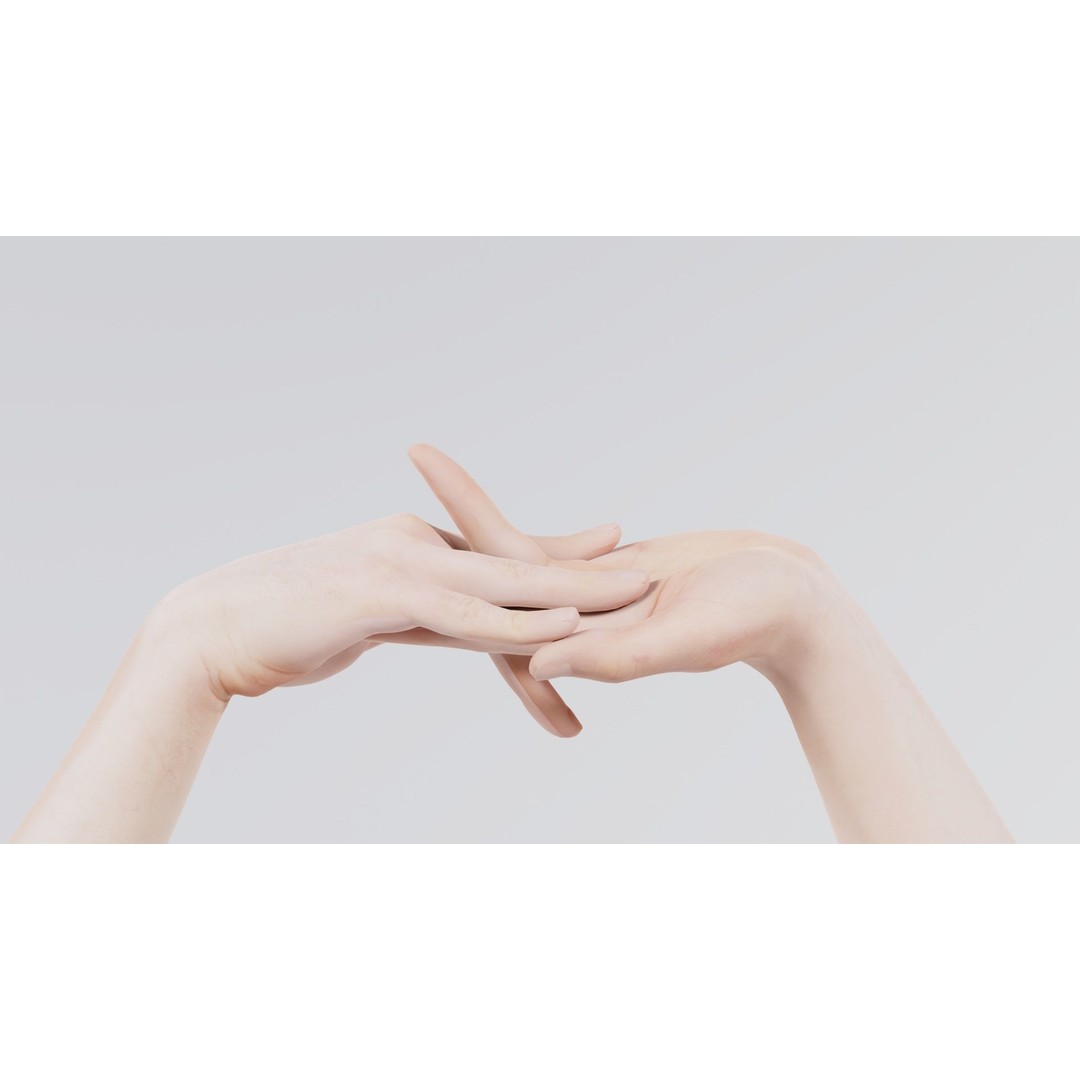 Male Duo Hands 3D Model – Low Poly Photogrammetry Asset, FBX - View 4