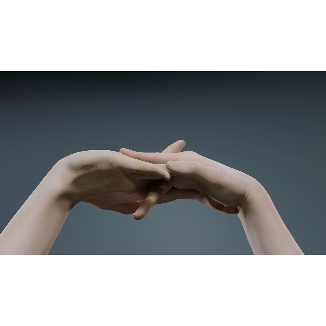 Male Duo Hands 3D Model – Low Poly Photogrammetry Asset, FBX - View 6