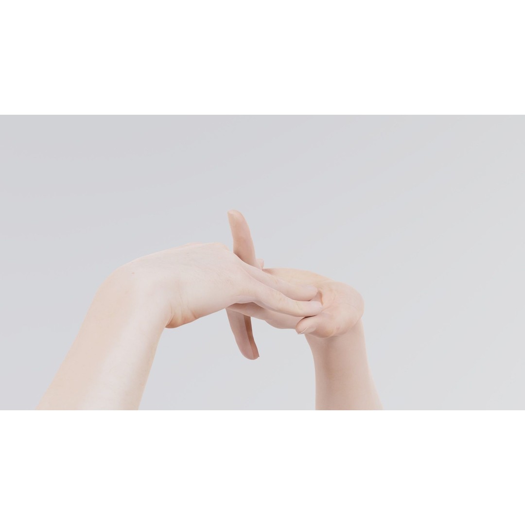 Male Duo Hands 3D Model – Low Poly Photogrammetry Asset, FBX - View 8