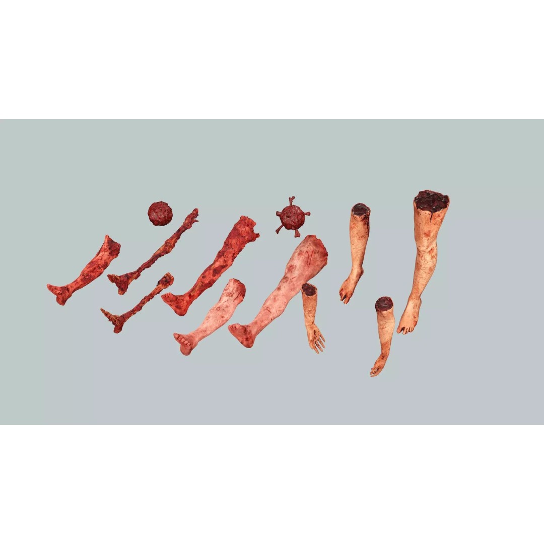 Human Corpses Pack 06 3D Model – Low Poly Horror Game Asset, FBX, OBJ - View 3