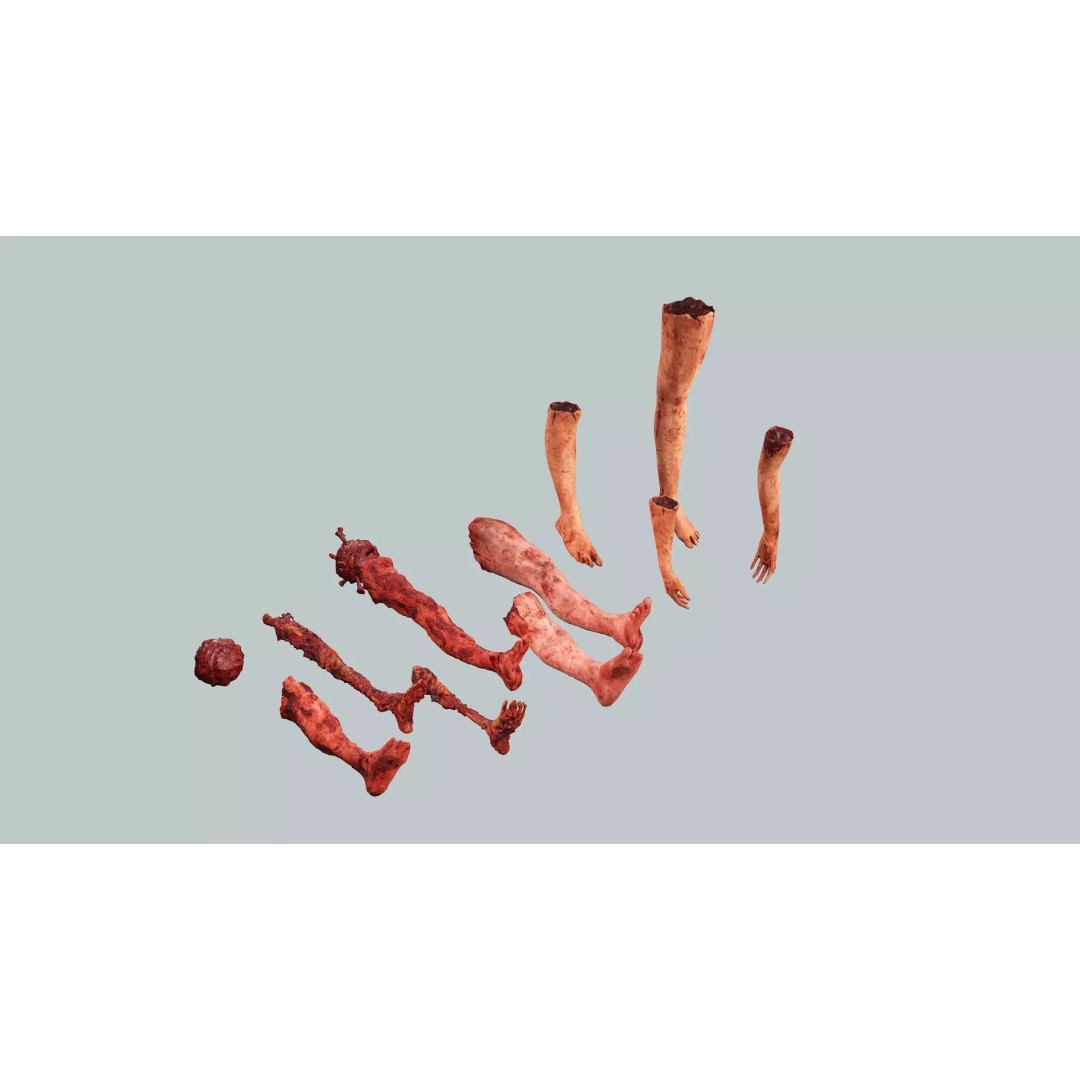 Human Corpses Pack 06 3D Model – Low Poly Horror Game Asset, FBX, OBJ - View 4