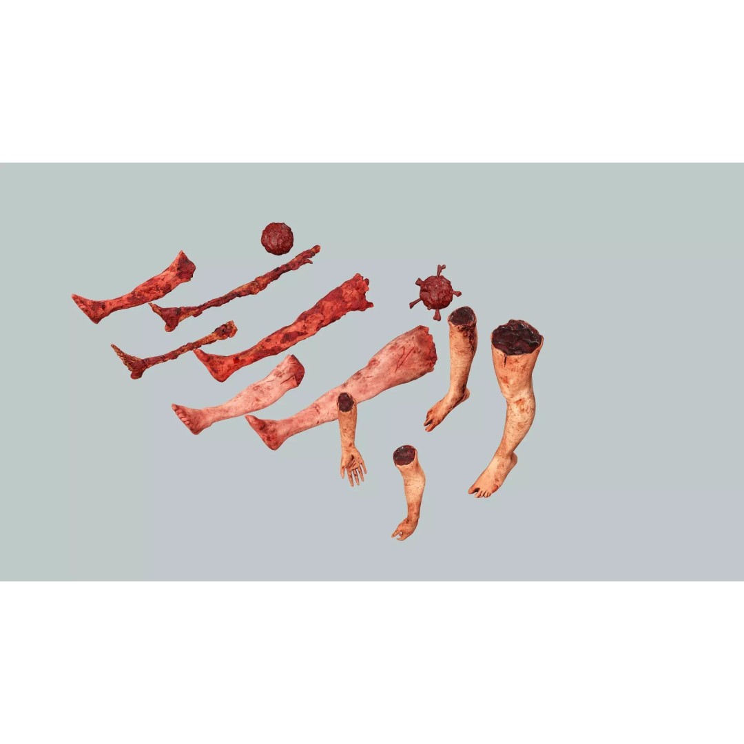 Human Corpses Pack 06 3D Model – Low Poly Horror Game Asset, FBX, OBJ - View 5
