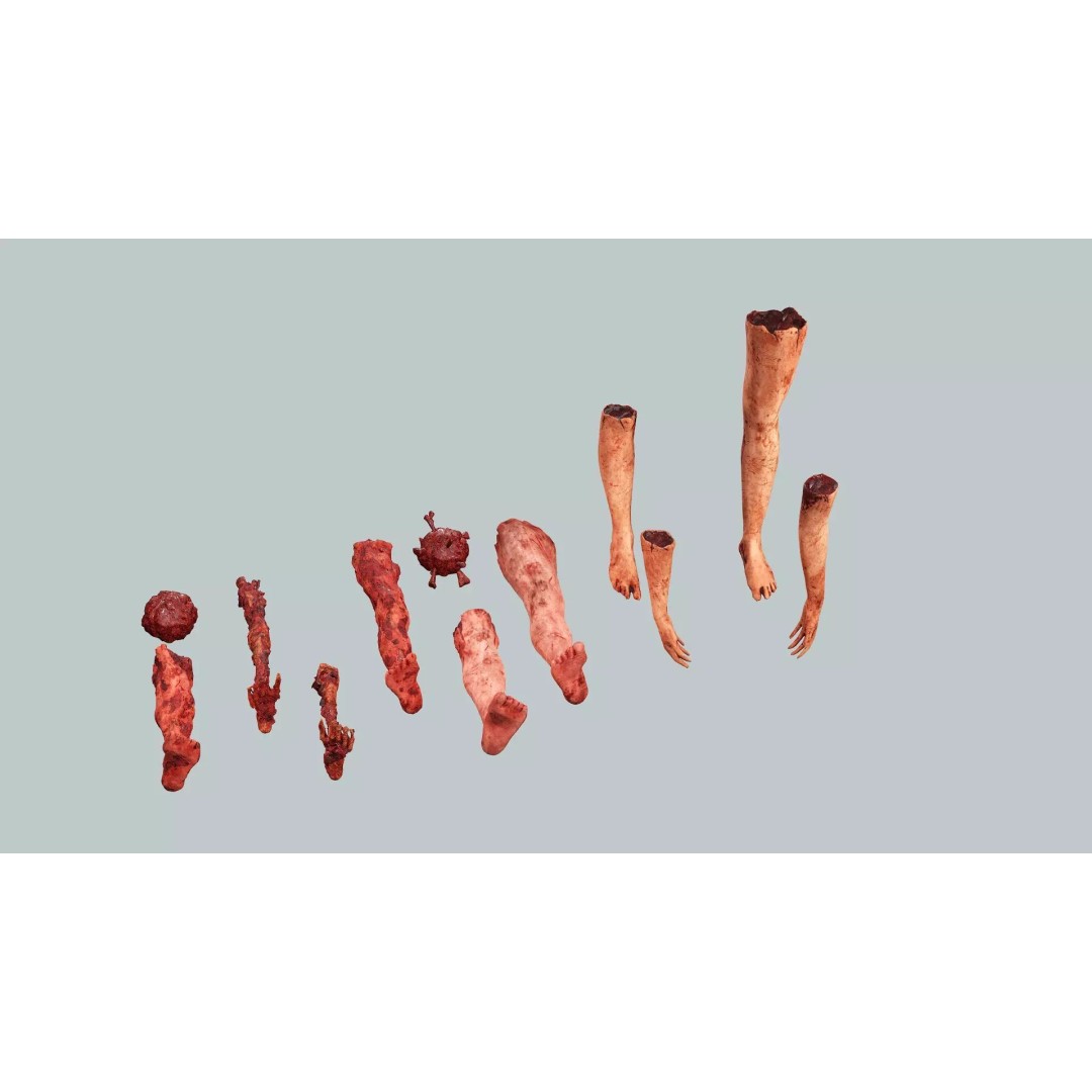 Human Corpses Pack 06 3D Model – Low Poly Horror Game Asset, FBX, OBJ - View 7