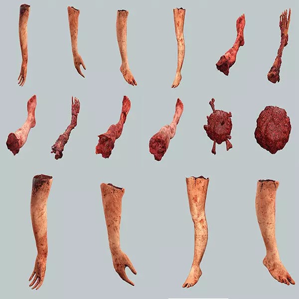 Human Corpses Pack 06 3D Model – Low Poly Horror Game Asset, FBX, OBJ - View 8