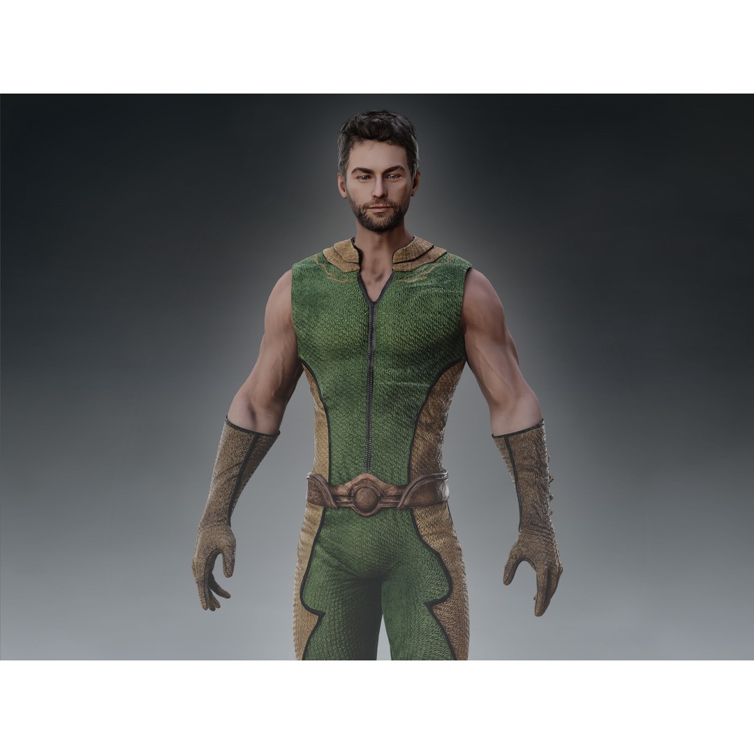 The Deep 3D Model – Low Poly Character with PBR Textures, FBX - View 3