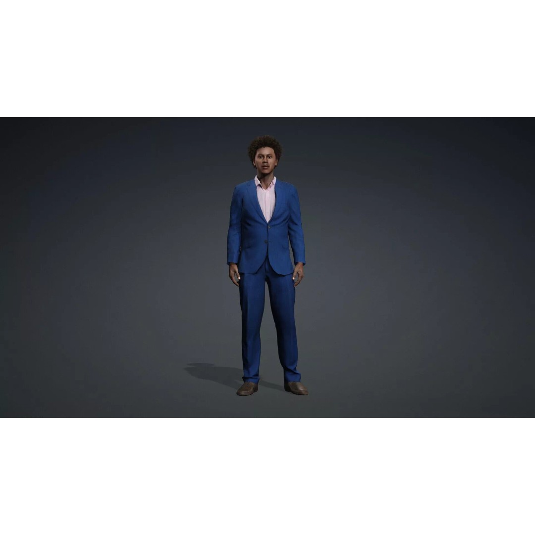African Male Character 3D Model – Rigged Game-Ready Asset, FBX - View 3