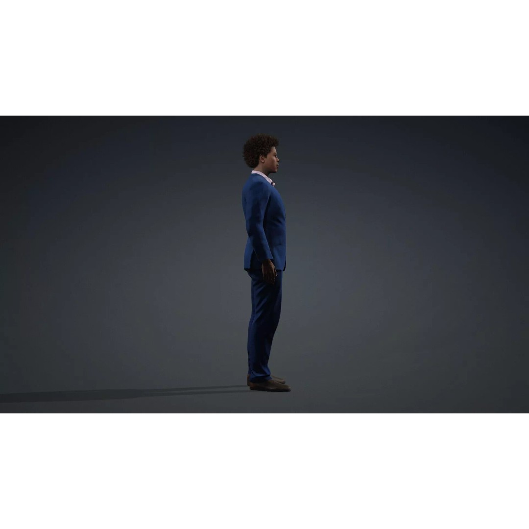 African Male Character 3D Model – Rigged Game-Ready Asset, FBX - View 4