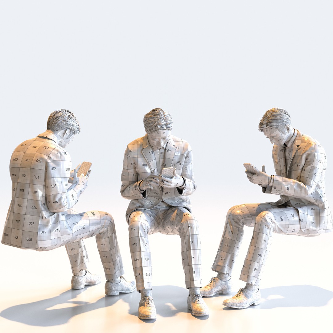 Posed Asian Business Man 3D Model – High Poly Game Asset, FBX, Blender - View 19