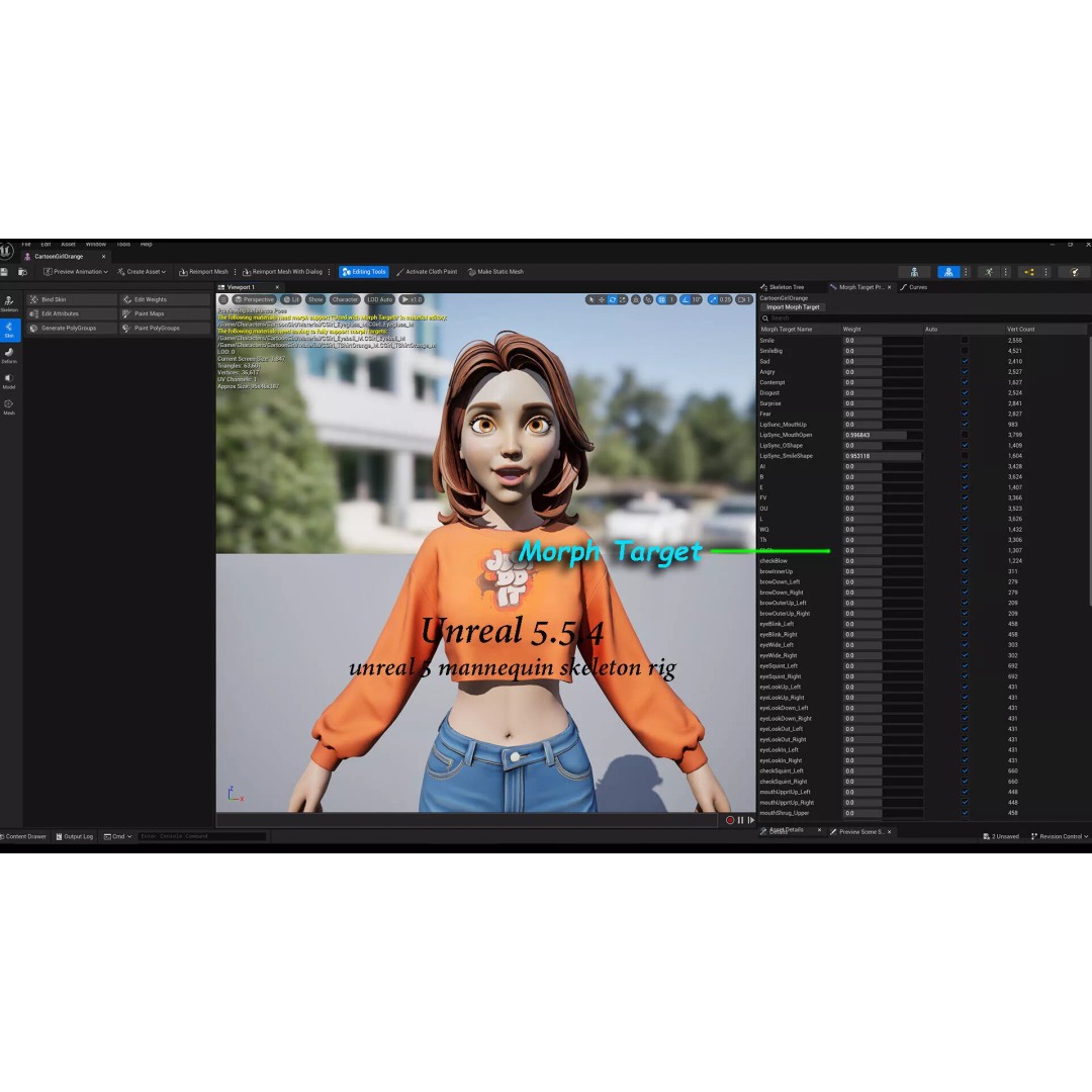 Cartoon Girl Rig 3D Model – Low Poly Character, FBX & Blender - View 17