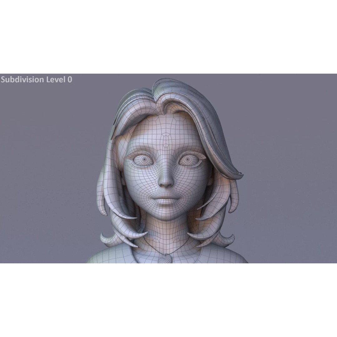 Cartoon Girl Rig 3D Model – Low Poly Character, FBX & Blender - View 32