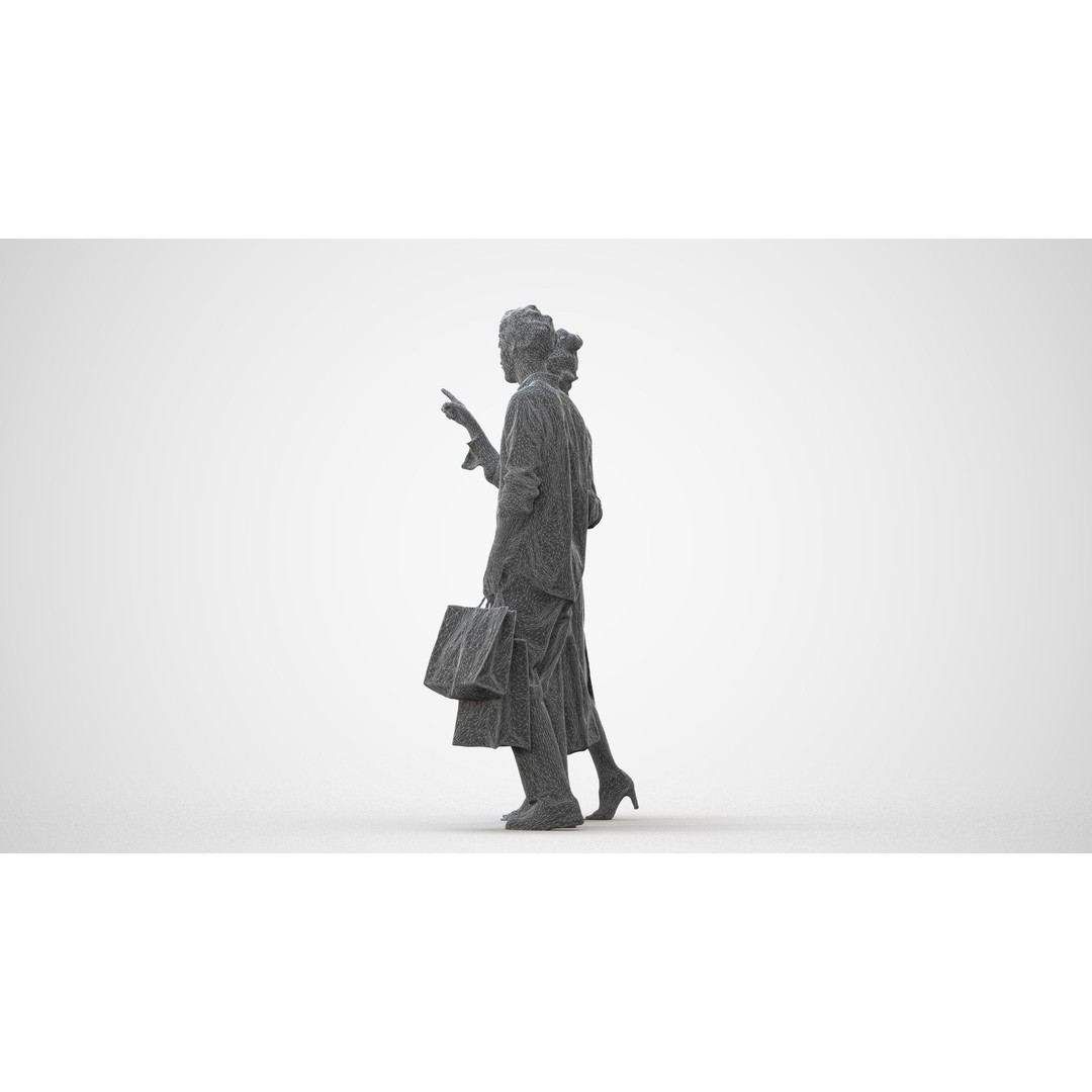 Couple Shopping 3D Model – Rigged Character with PBR Textures, FBX - View 10