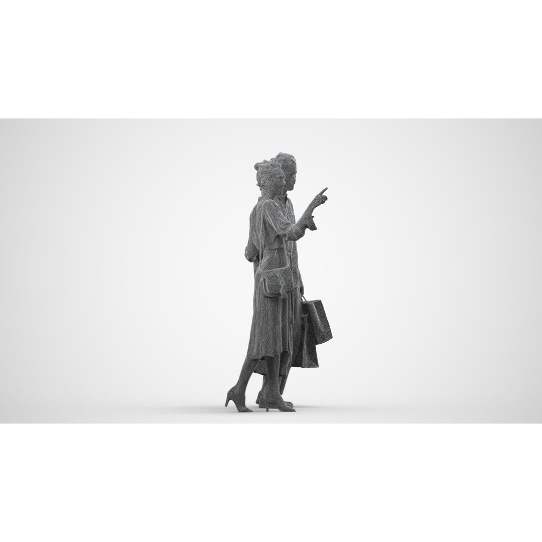 Couple Shopping 3D Model – Rigged Character with PBR Textures, FBX - View 12