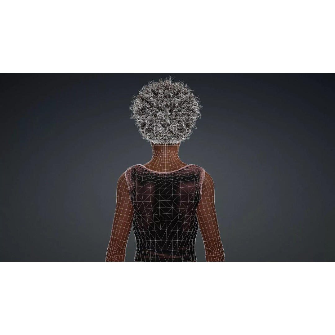 Beautiful Black Woman 3D Model – Rigged Character for Animation, FBX - View 17